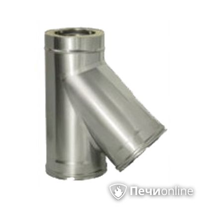 Дымоход Дымок Тройник 45° с изоляцией 0,8 мм ТRFR45  115/200 в Кургане