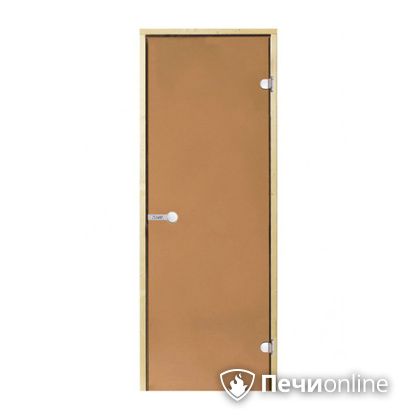 Дверь для бани Harvia Стеклянная дверь для сауны 7/19 коробка сосна бронза  D71901М в Кургане